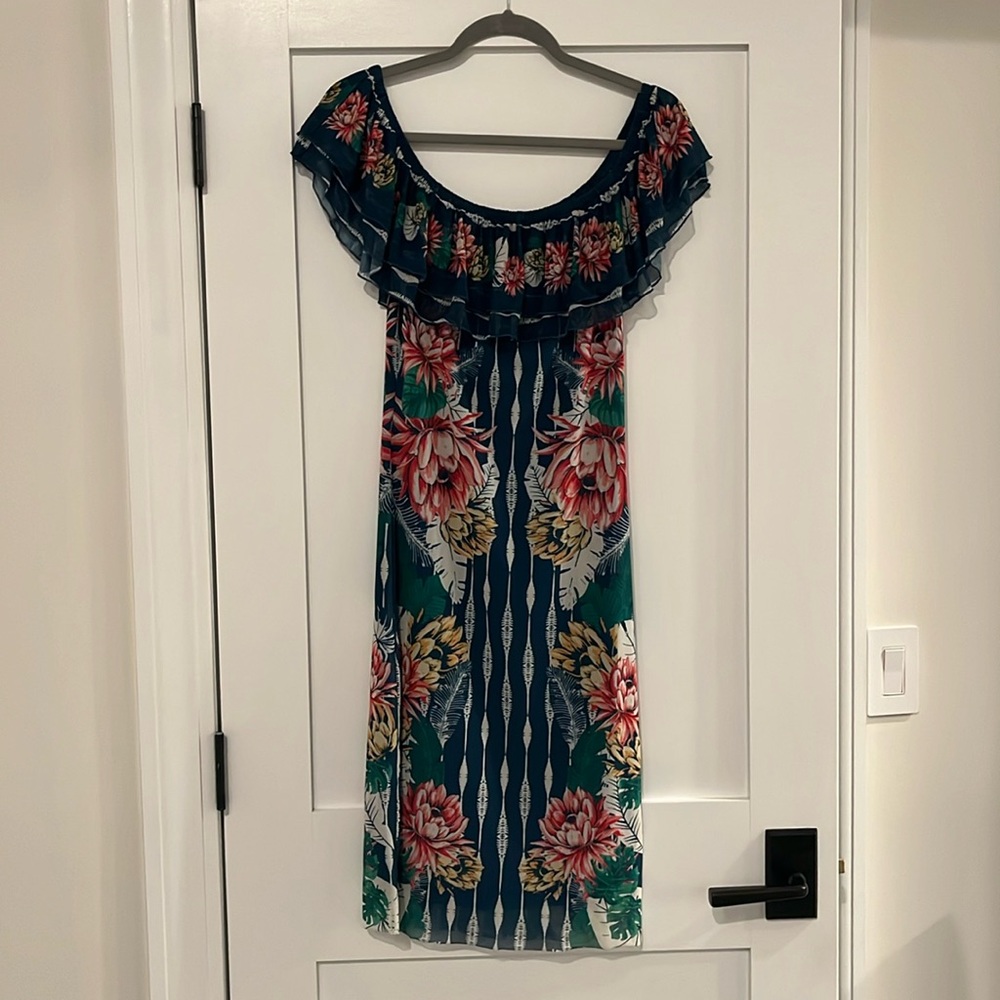 Pookie & Sebastian Off The Shoulder Dress